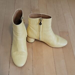 Stine Goya Yellow Croco Sculptural Heel Ankle Boots - 36